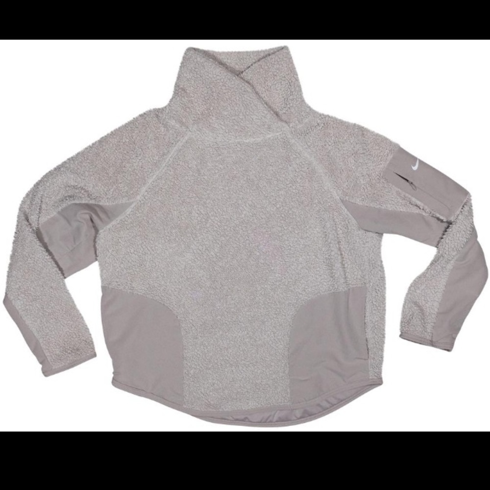 Nike Women's Sherpa Therma Fleece Training Sweater Size Large Mauve Pullover